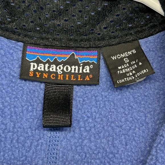 Patagonia Vintage Synchilla Fleece Vest Women's Small Blue Full Zip Made in USA - Picture 3 of 11